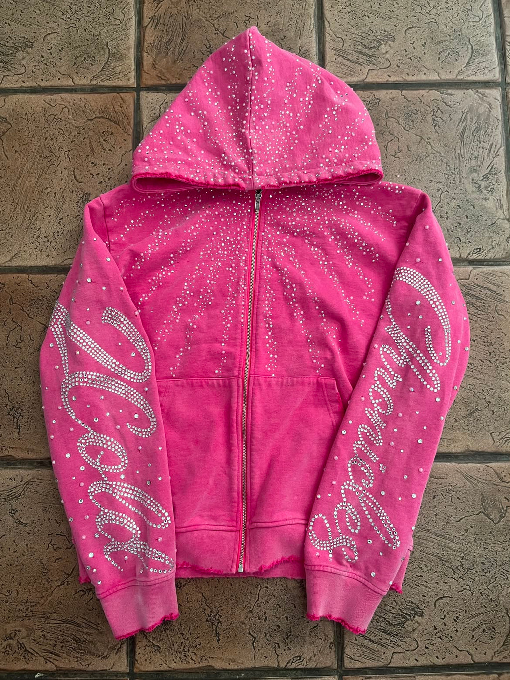 Starburst Pink Rhinestone Hoodie