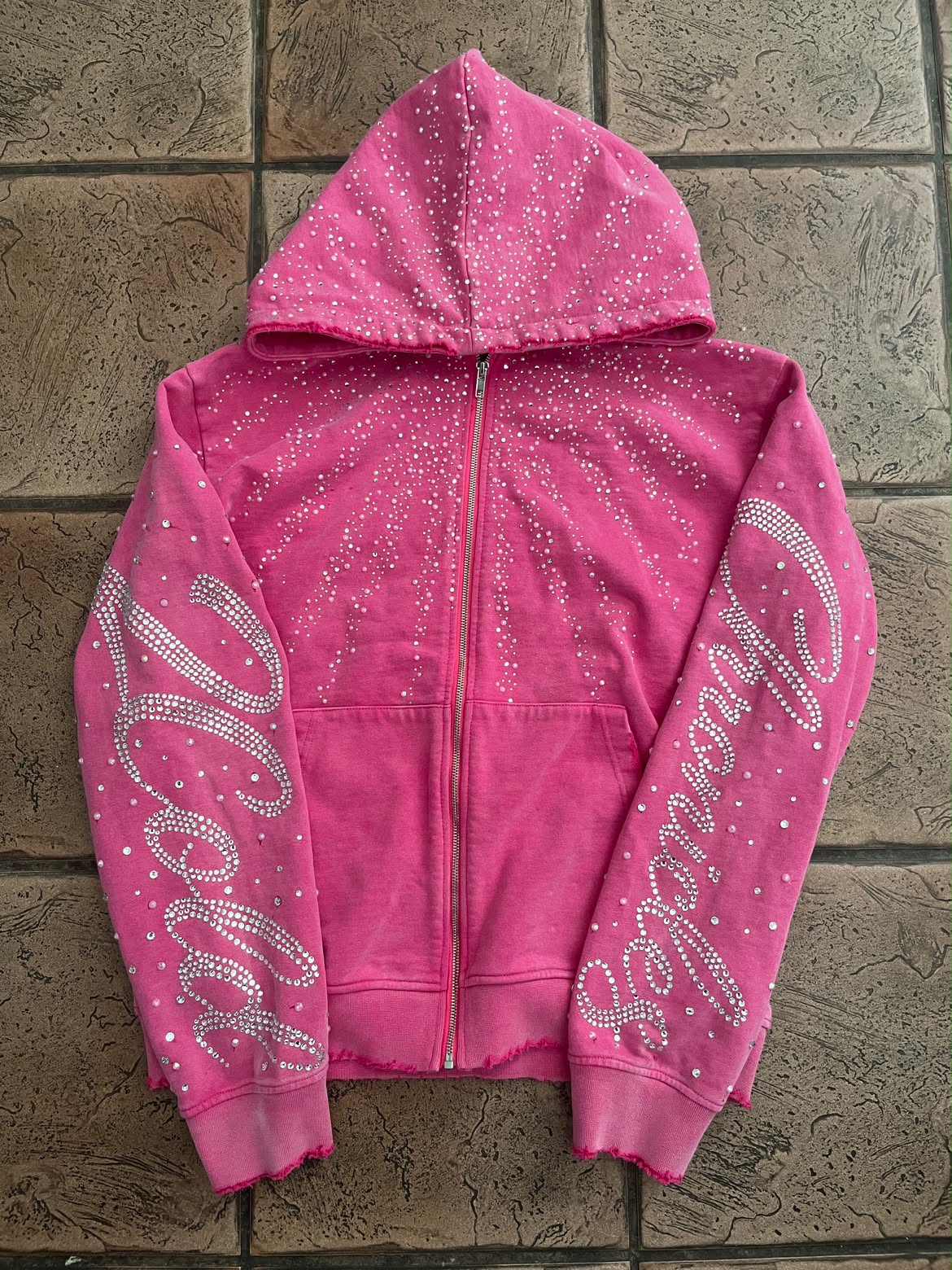 Starburst Pink Rhinestone Hoodie
