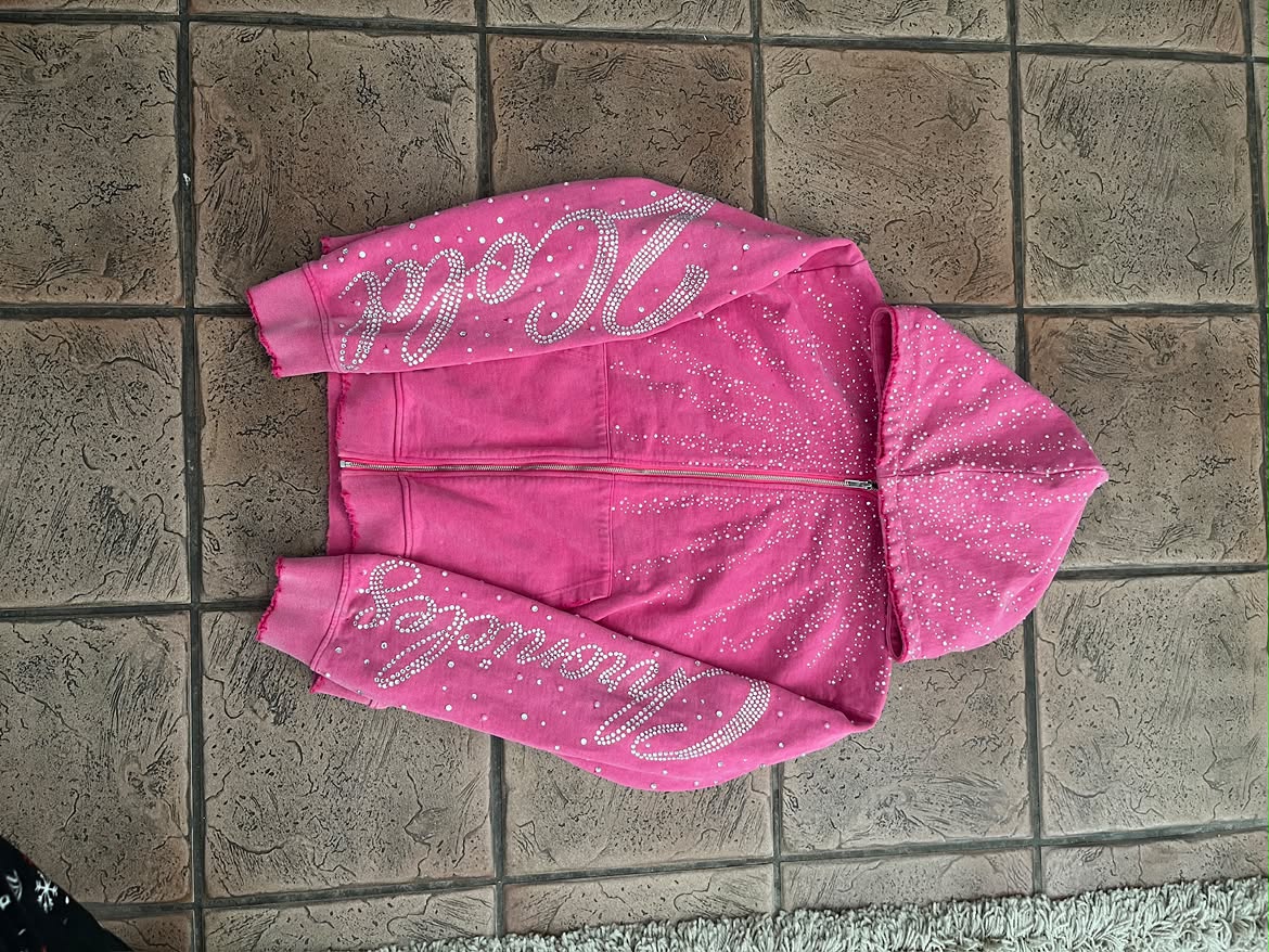 Starburst Pink Rhinestone Hoodie